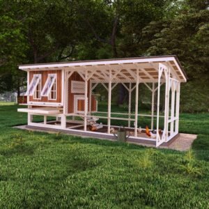 Chicken Run Coop Plans for 16 Chickens