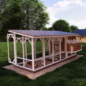 3D view of Chicken Run Coop Plans structure