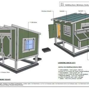 Chicken coop construction plan diagram