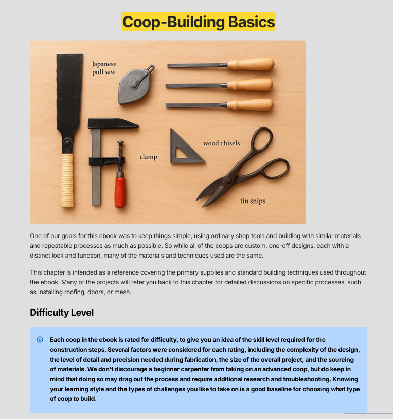 Mobile Chicken Run tool